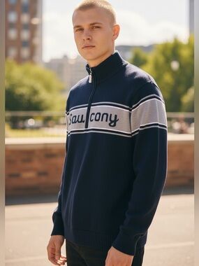 Saucony Wool Blend 1/4 Zip Men’s Sweater
